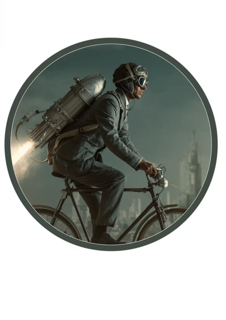 Jeune homme sur son vélo en direction de son emploi