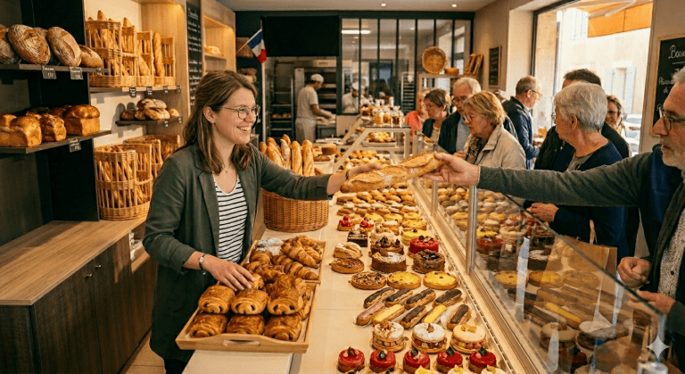 Vendeuse dans une boulangerie