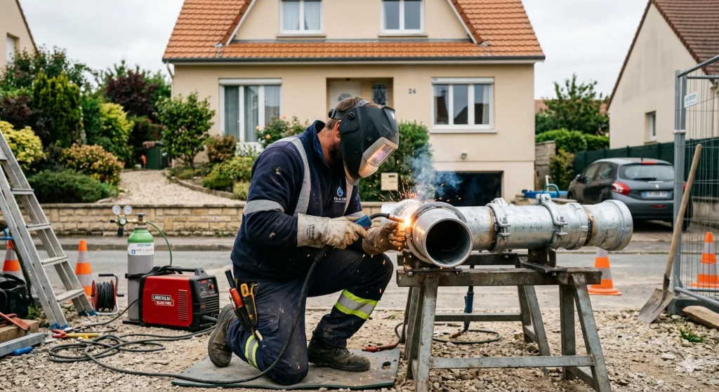 Jason soudeur sur un chantier